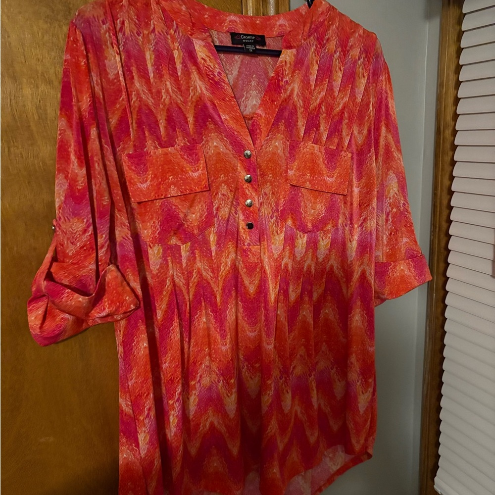 Cocomo Women's Vibrant Pink and Orange Blouse